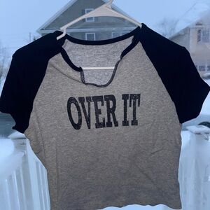 Casual Gray and Black Women's Raglan Crop Top